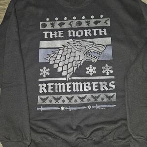 Game of Thrones "The North Remembers" Black Crewneck Ugly Christmas Sweater LRG